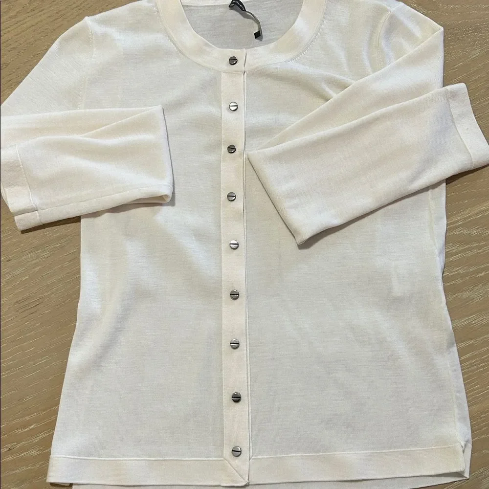 Balenciaga Cream Snap front Cardigan, Size XL, NWOT. - Picture 3 of 12